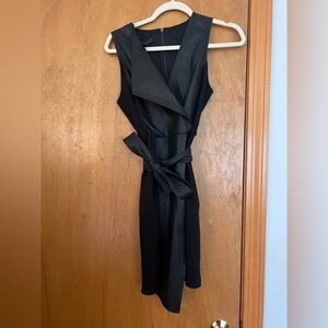 Brand new BCBG black leather mini dress